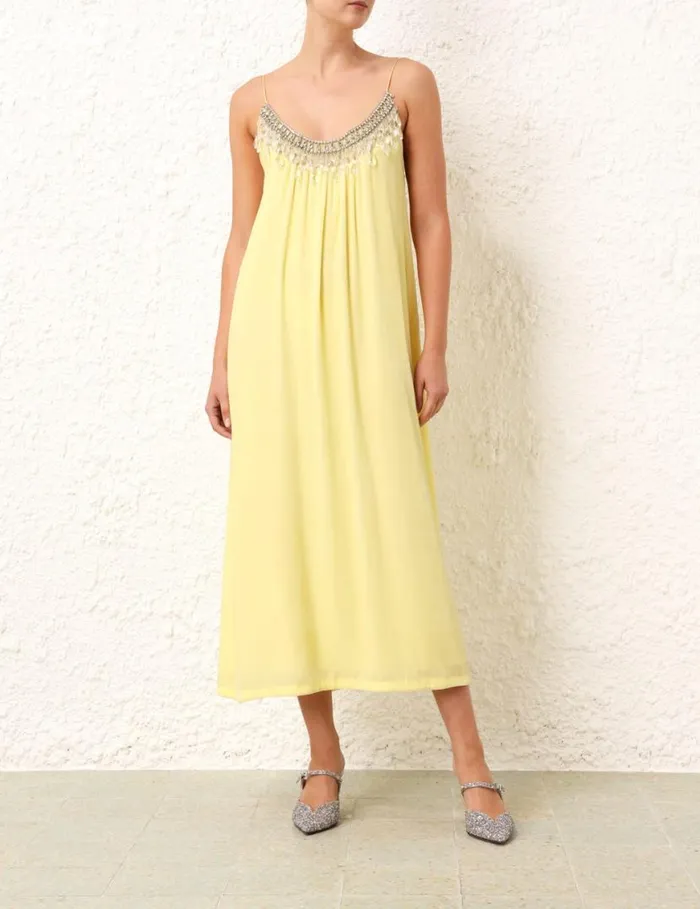Zimmermann Dresses Matchmaker Diamante Slip Dress Lemon 8211 Women