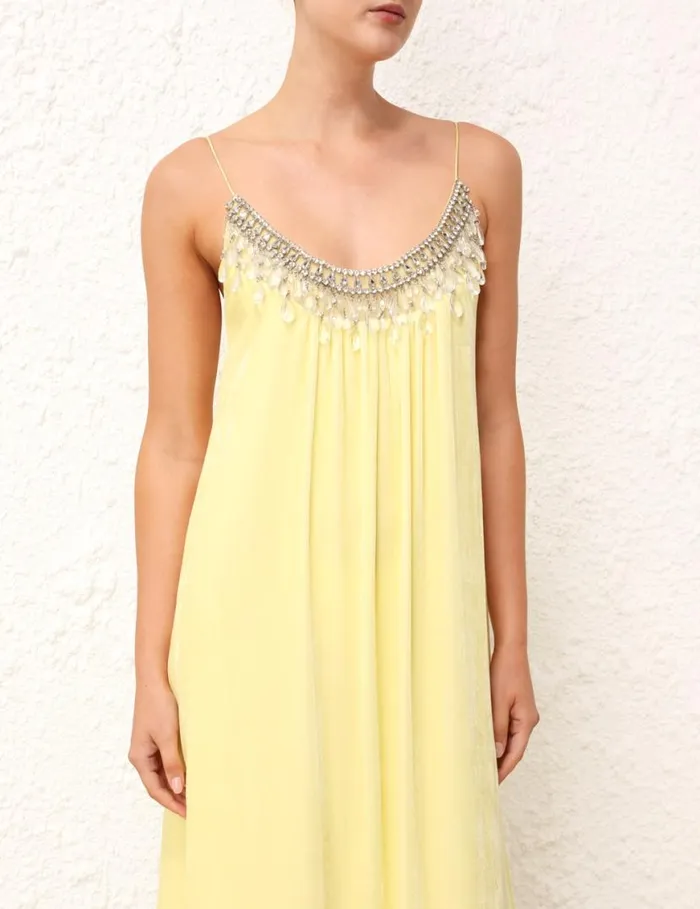 Zimmermann Dresses Matchmaker Diamante Slip Dress Lemon 8211 Women