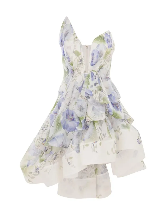 Zimmermann Dresses Natura Draped Mini Blue Floral 8211 Women