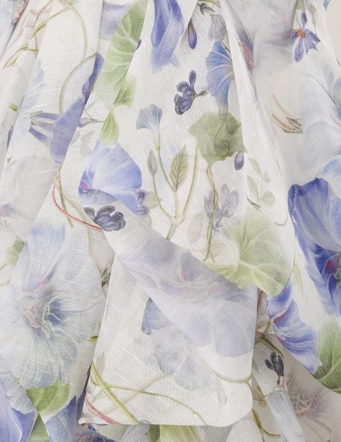 Zimmermann Dresses Natura Draped Mini Blue Floral 8211 Women