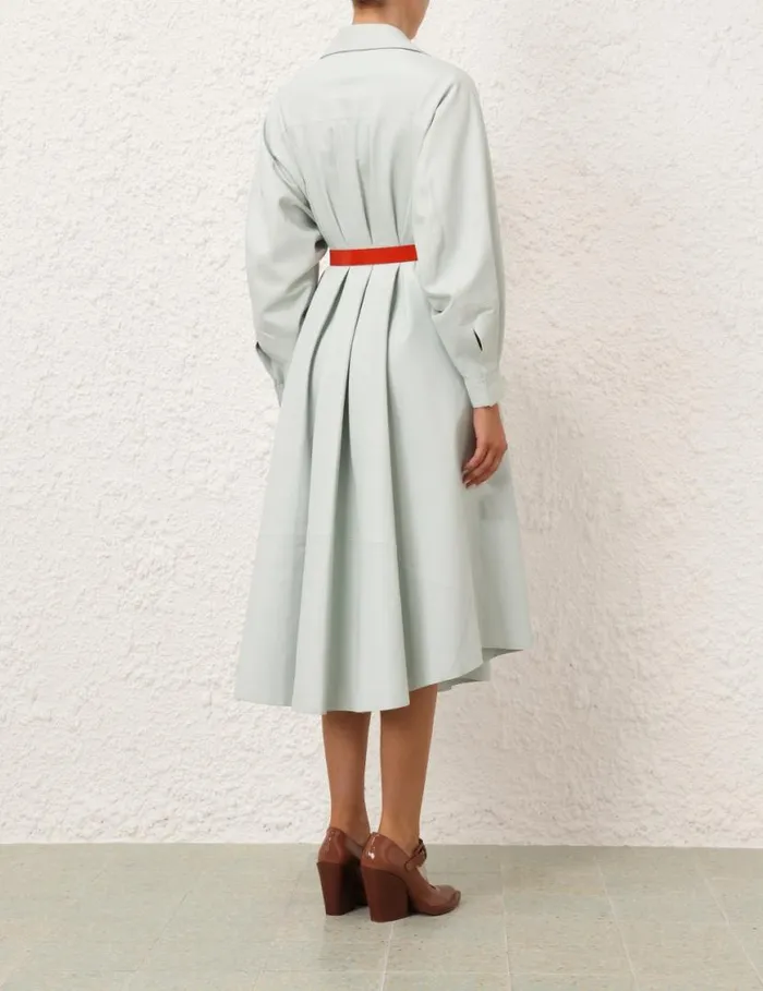Zimmermann Dresses Natura Leather Tuck Dress Mint 8211 Women