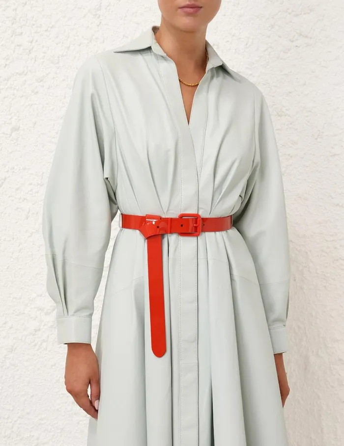Zimmermann Dresses Natura Leather Tuck Dress Mint 8211 Women