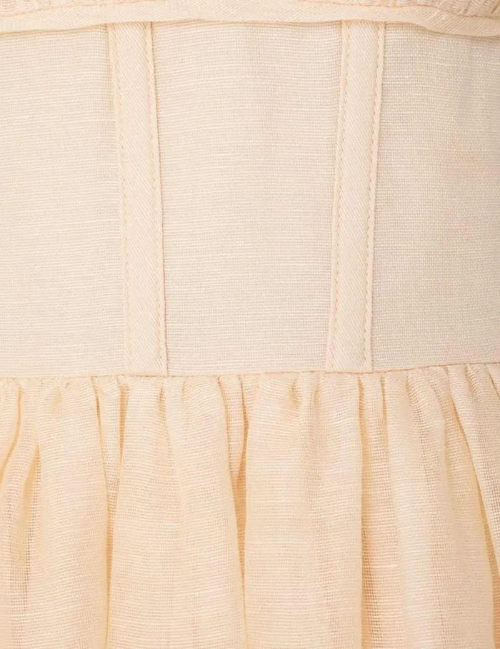 Zimmermann Dresses Natura Ruched Midi Dress Light Peach 8211 Women
