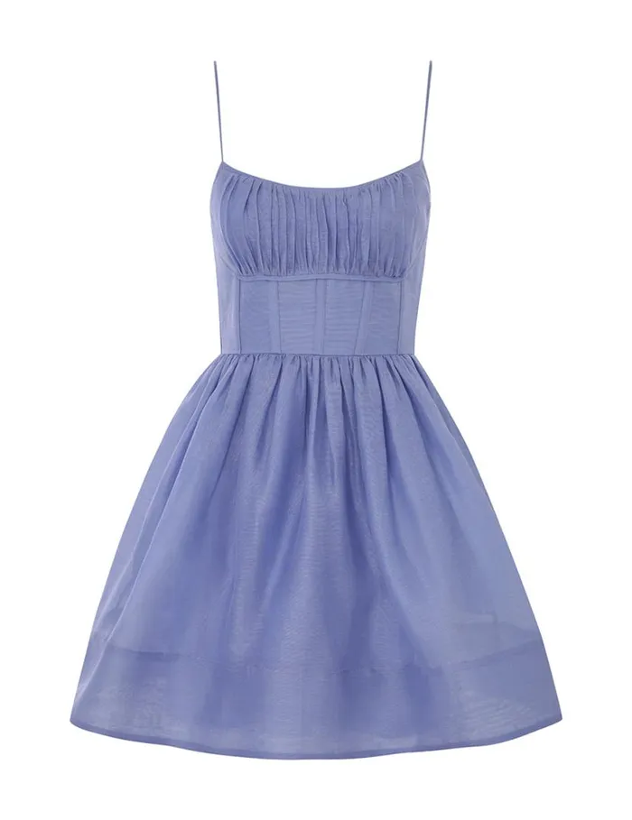 Zimmermann Dresses Natura Ruched Mini Dress Iris 8211 Women