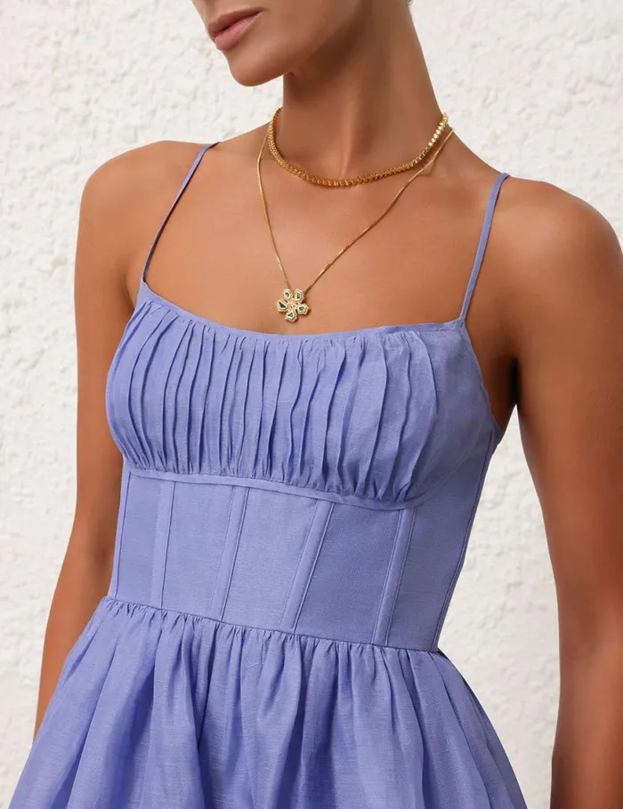 Zimmermann Dresses Natura Ruched Mini Dress Iris 8211 Women