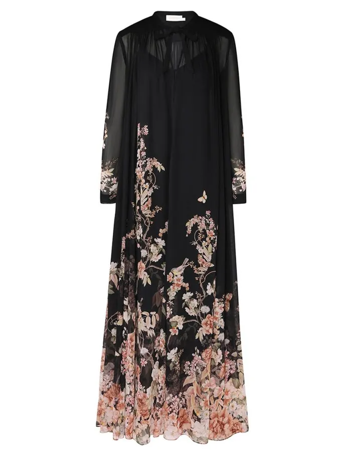 Zimmermann Dresses Natura Sheath Dress Coral Garden Black 8211 Women