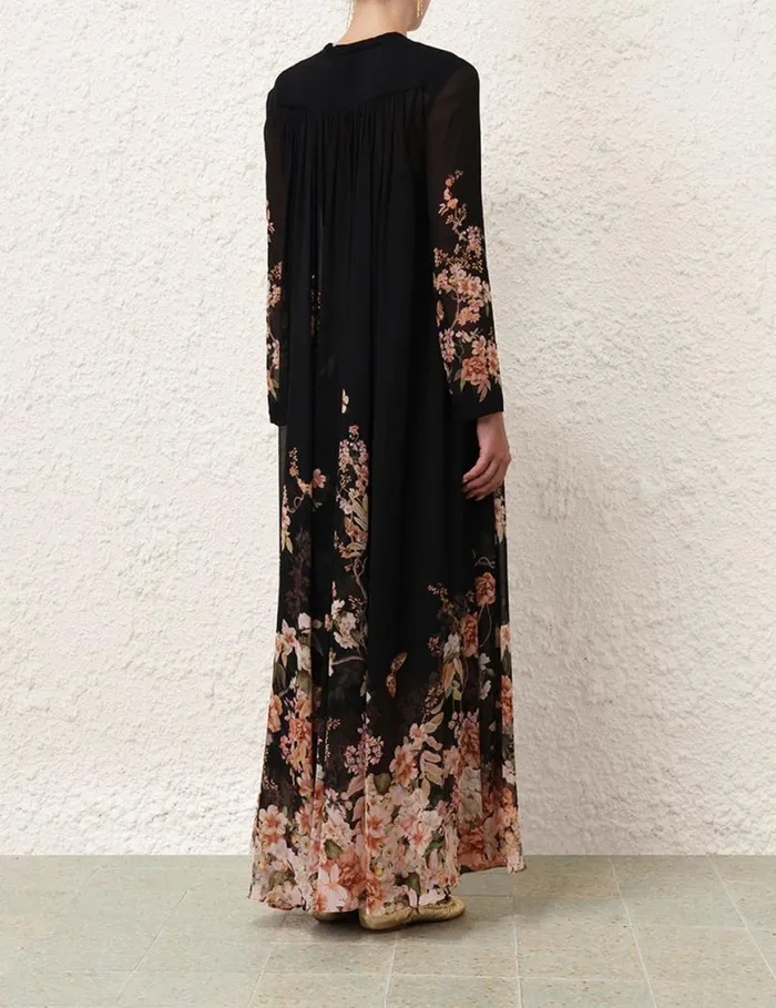 Zimmermann Dresses Natura Sheath Dress Coral Garden Black 8211 Women