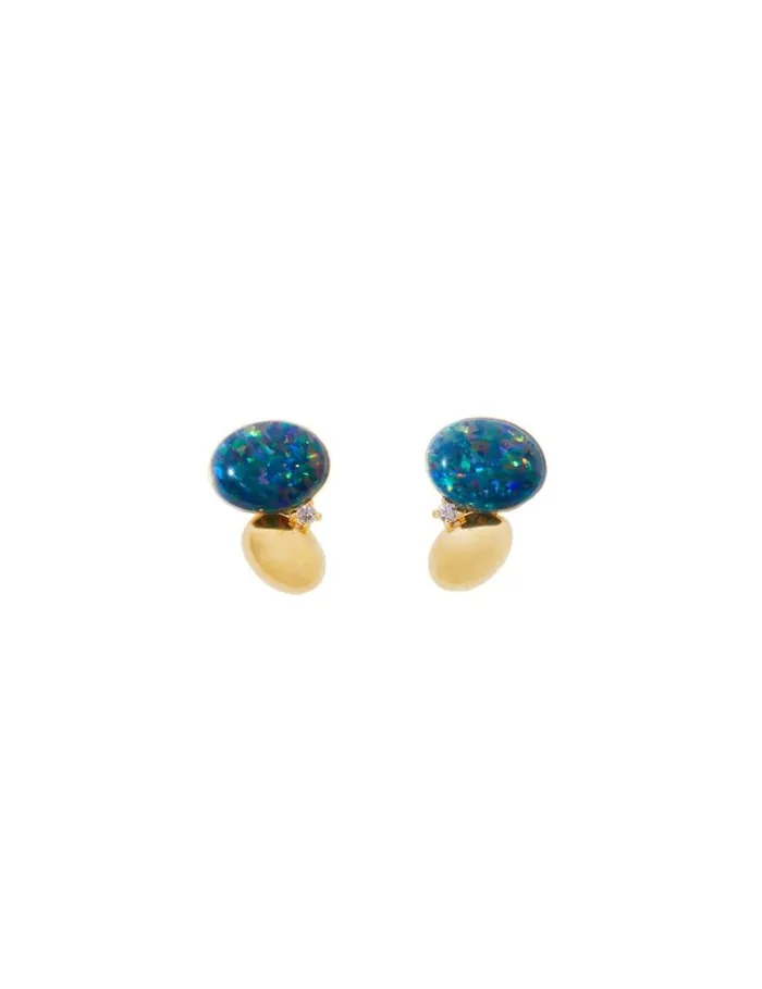 Zimmermann Earrings Austral Collage Studs Goldgreen 8211 Women