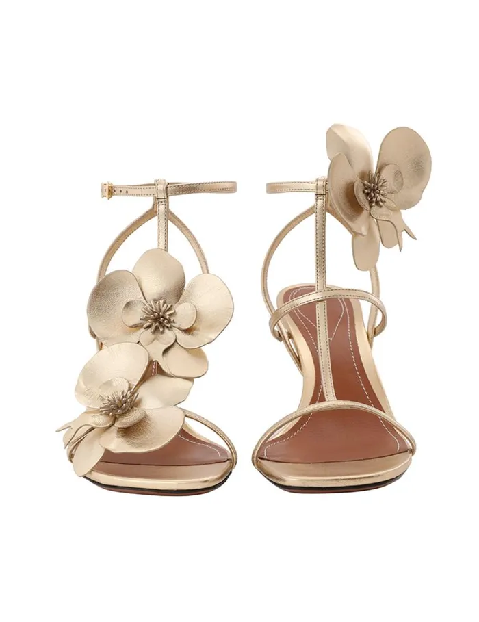Zimmermann Heeled Sandals Zimmermann Orchid Sandal 85 Gold 8211 Women