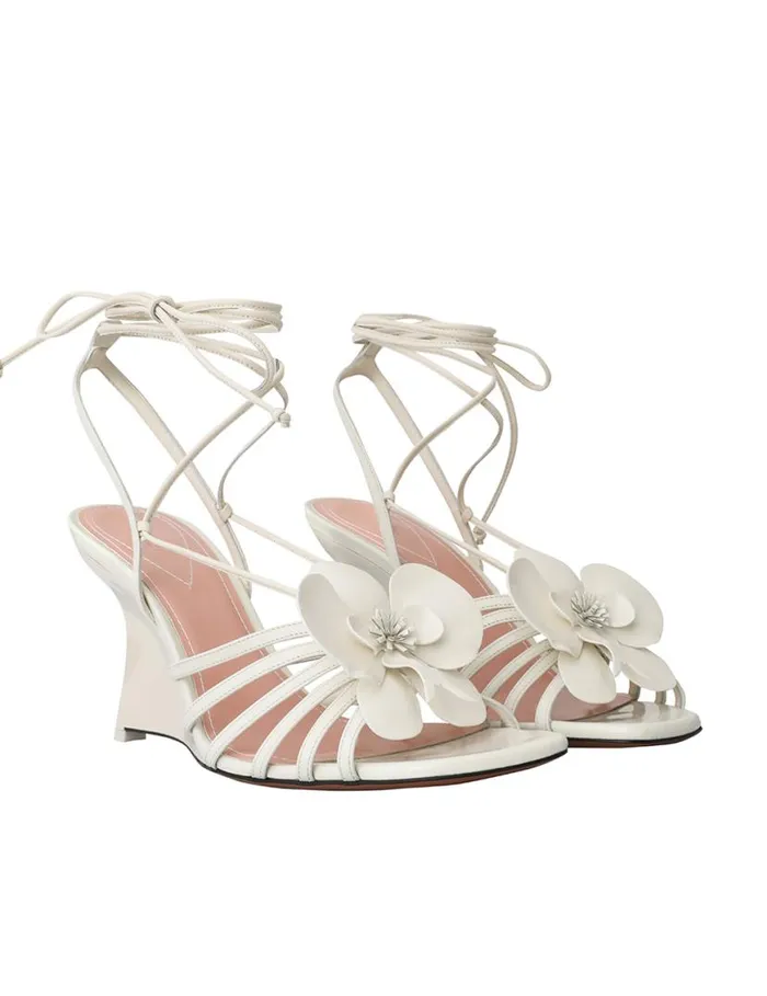 Zimmermann Heeled Sandals Zimmermann Orchid Wedge 85 Macadamia 8211 Women