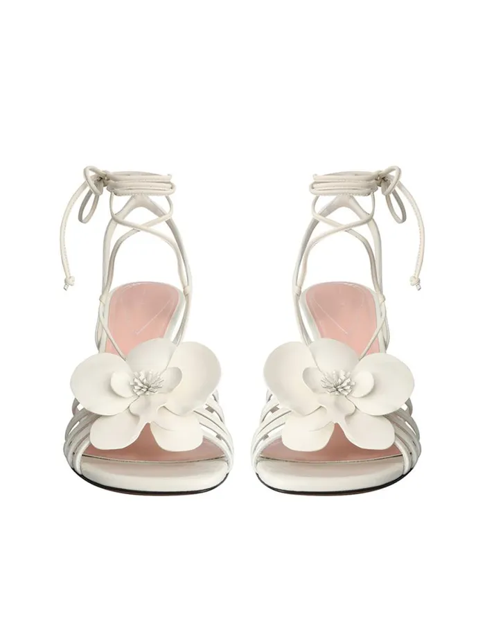 Zimmermann Heeled Sandals Zimmermann Orchid Wedge 85 Macadamia 8211 Women