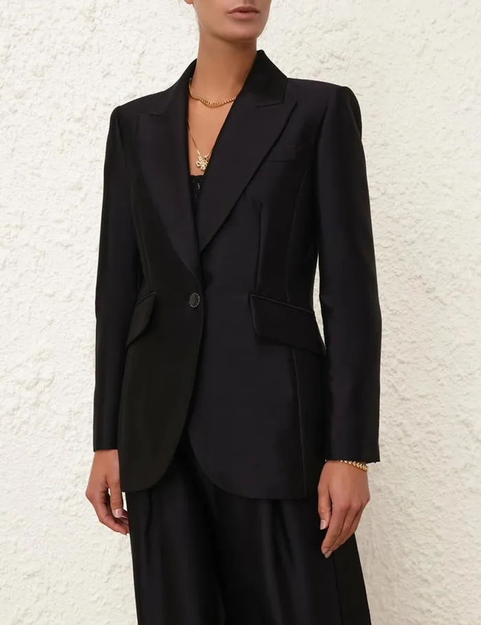 Zimmermann Jackets and Coats Natura Fitted Jacket Black 8211 Women