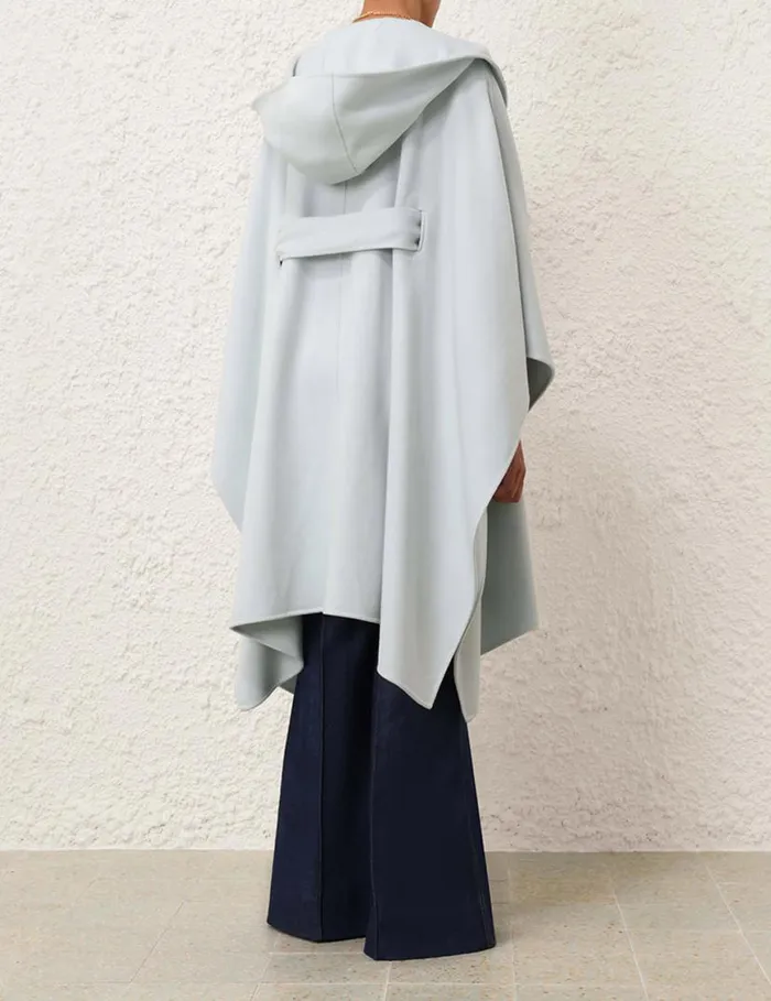 Zimmermann Jackets and Coats Natura Hooded Wool Cape Mint 8211 Women