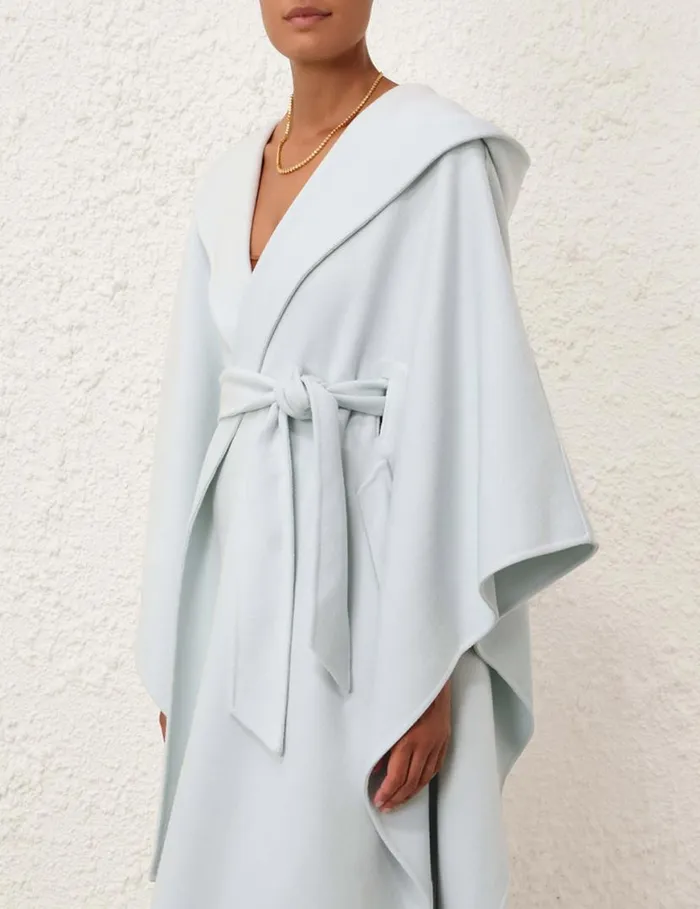 Zimmermann Jackets and Coats Natura Hooded Wool Cape Mint 8211 Women