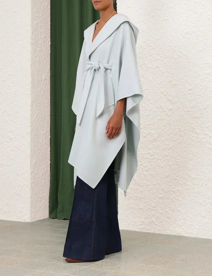 Zimmermann Jackets and Coats Natura Hooded Wool Cape Mint 8211 Women