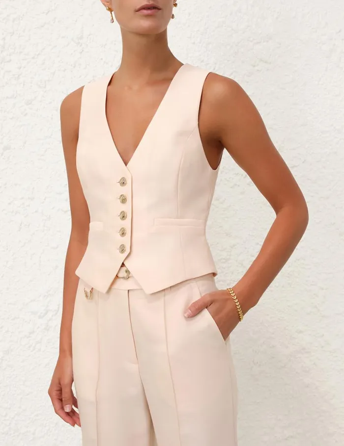 Zimmermann Jackets and Coats Natura Waistcoat Macadamia 8211 Women