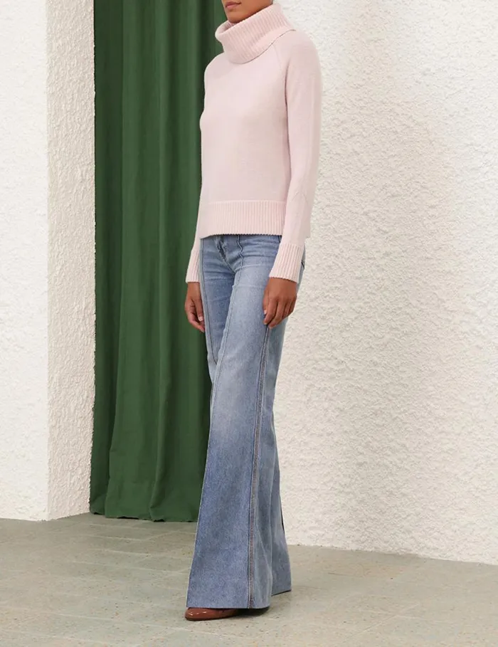 Zimmermann Knitwear Funnel Neck Sweater Dusty Pink 8211 Women