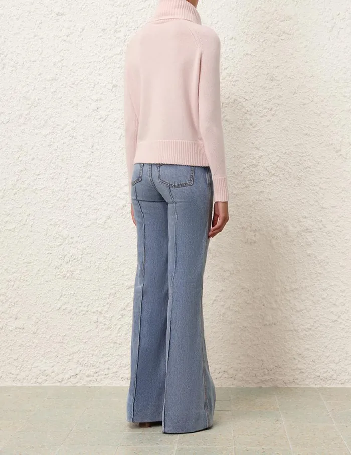 Zimmermann Knitwear Funnel Neck Sweater Dusty Pink 8211 Women