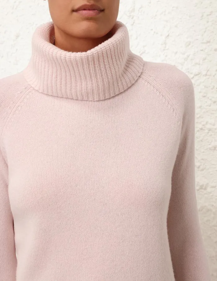 Zimmermann Knitwear Funnel Neck Sweater Dusty Pink 8211 Women