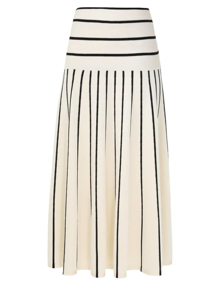 Zimmermann Knitwear Matchmaker Knit Stripe Skirt Creamblack 8211 Women