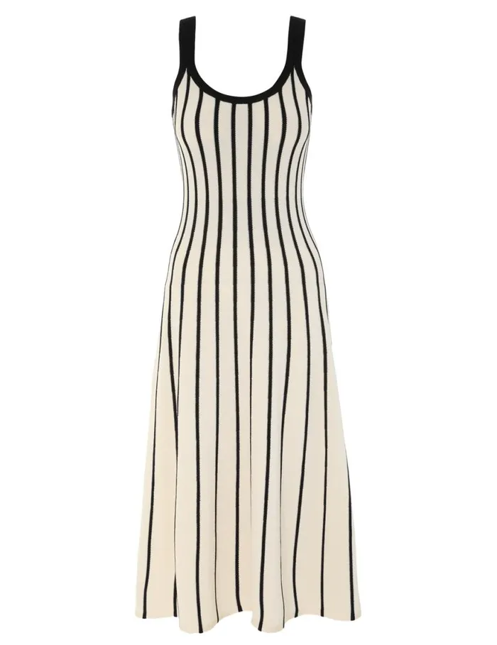 Zimmermann Knitwear Matchmaker Stripe Tank Dress Creamblack 8211 Women