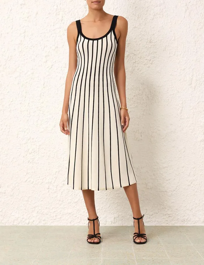 Zimmermann Knitwear Matchmaker Stripe Tank Dress Creamblack 8211 Women