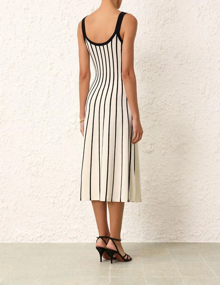 Zimmermann Knitwear Matchmaker Stripe Tank Dress Creamblack 8211 Women
