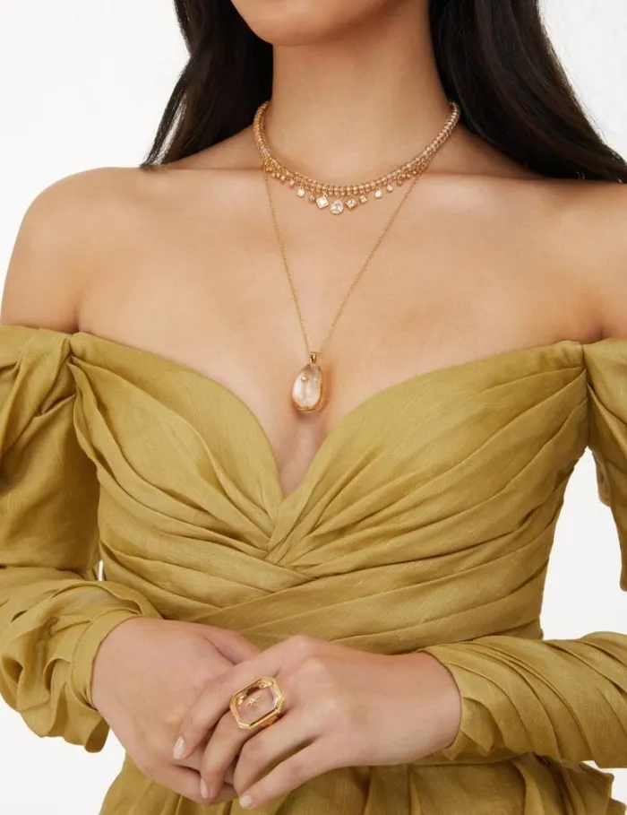 Zimmermann Necklaces Crystal Beads Necklace Goldtransparent Quartz 8211 Women
