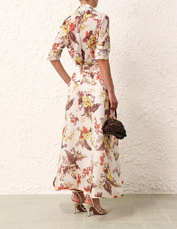 Zimmermann Skirts Matchmaker Floral Flare Skirt Ivory Tropical Floral 8211 Women