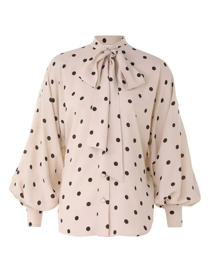 Zimmermann Tops Batwing Blouse Buff W Black Dot 8211 Women