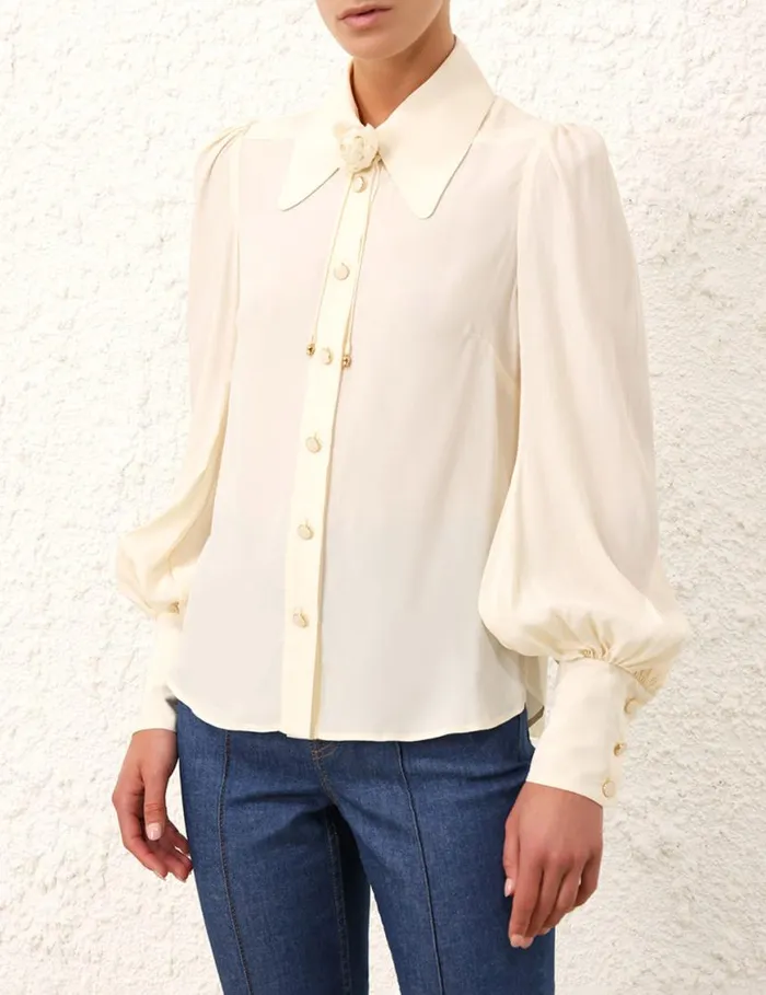 Zimmermann Tops Blouson Shirt Cream 8211 Women