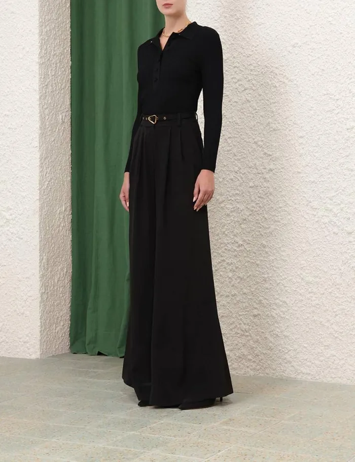 Zimmermann Tops Knit Polo Top Black 8211 Women