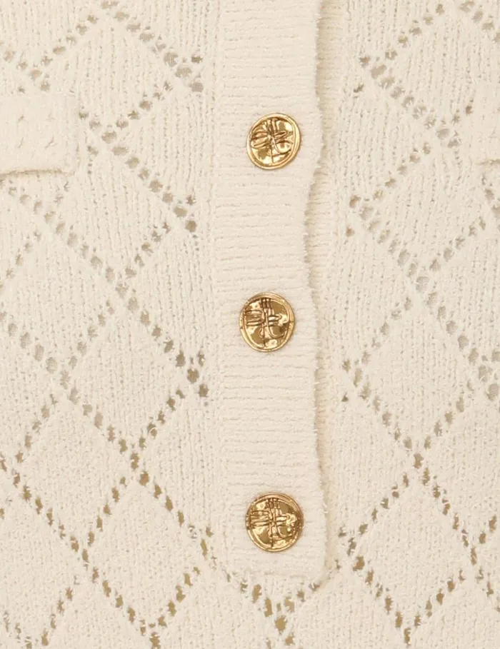 Zimmermann Tops Matchmaker Pointelle Polo Top Cream 8211 Women
