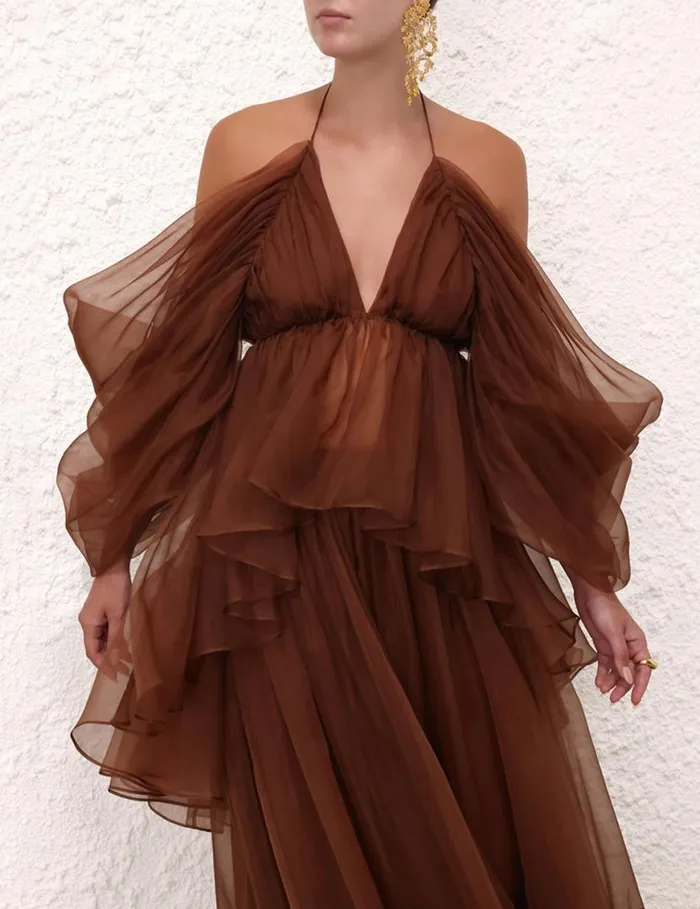 Zimmermann Tops Natura Gathered Top Toffee 8211 Women