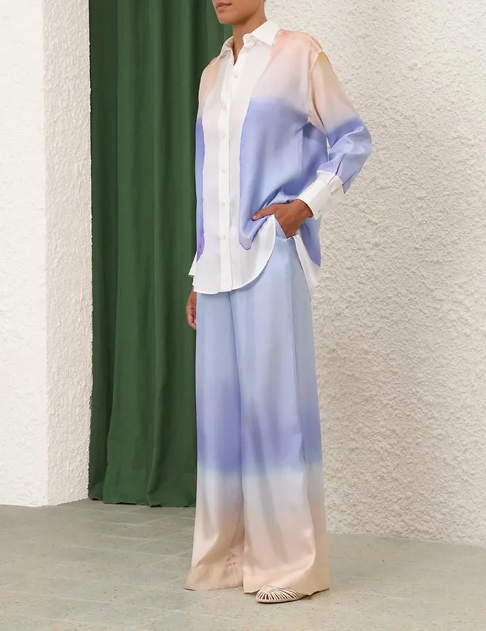 Zimmermann Tops Natura Relaxed Shirt Blue Fields 8211 Women