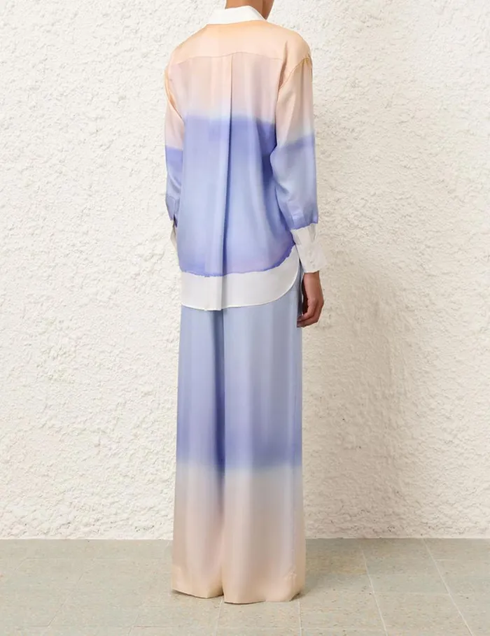 Zimmermann Tops Natura Relaxed Shirt Blue Fields 8211 Women