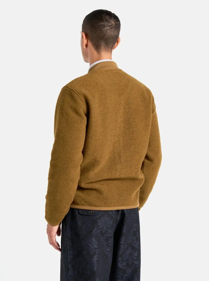 Zip Bomber In Mustard Wool Fleece Men Universal Works Fleece