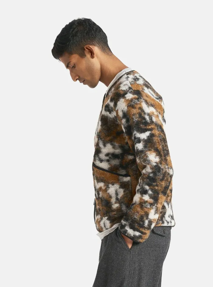 Zip Liner Jacket In Brown Ylang Flower Fleece Men Universal Works Fleece