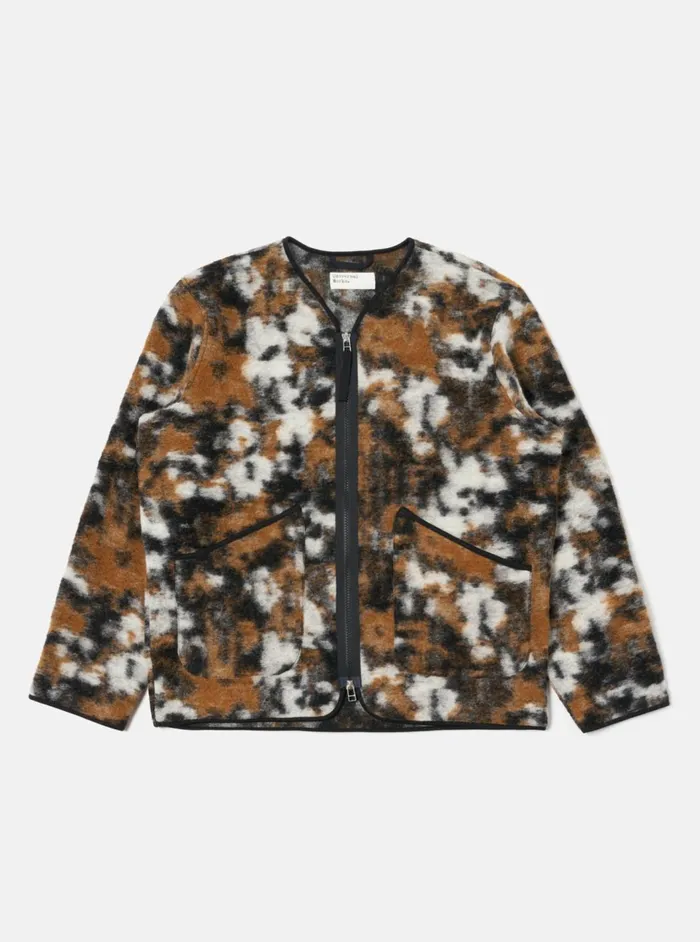 Zip Liner Jacket In Brown Ylang Flower Fleece Men Universal Works Fleece