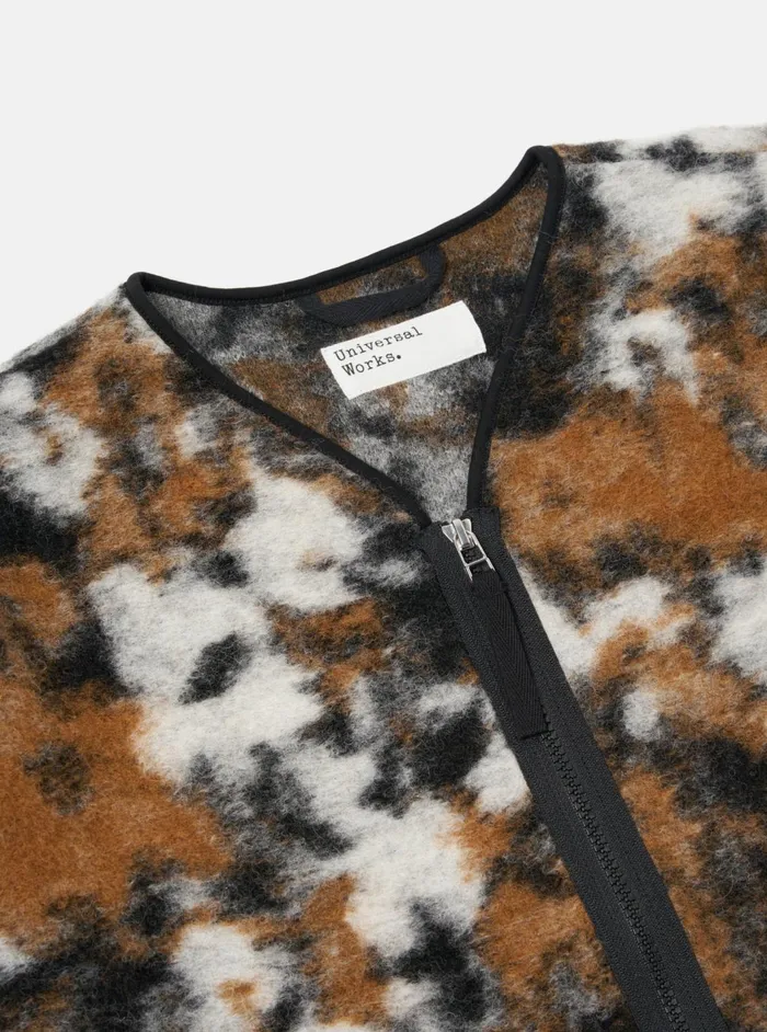 Zip Liner Jacket In Brown Ylang Flower Fleece Men Universal Works Fleece